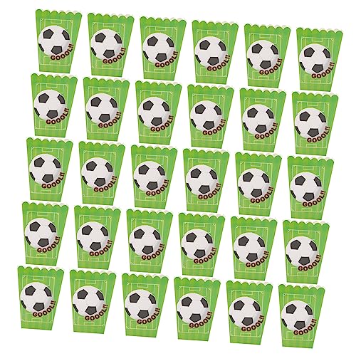 MAGICLULU 30 Stück Kartons Popcorn-papiertüte Mini-popcorntüten Popcorngerät Popcorn-Eimer Popcorn-Boxen Für Partys Popcornmaschine Popcorn-gewürz Fußball-popcorntüten Fußballstroh Green von MAGICLULU