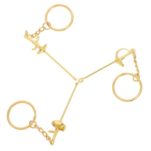 MAGICLULU 3St Fechten Schlüsselanhänger goldener Schlüsselanhänger Stecknadel Schlüsselbund mit Reißverschluss Ringe schlüsselring coole Schlüsselanhänger Schlüsselanhänger-Anhänger Metall von MAGICLULU