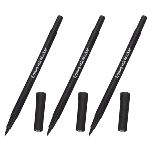 MAGICLULU 3St Lebensmittelfarbstift Markierungen Kuchen essbarer Stift Stoffmarker essbare stifte Backstifte für Kekse Werkzeug zum Zuckerguss von Kuchen Backmarkierungsstifte Plastik Black von MAGICLULU