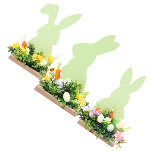 MAGICLULU 3St Osterei-Hasen-Verzierung abgestuftes Tablettdekor aufblasbares Weihnachten Plüsch seltsam albern büro Dekoration Easter Bunny -Holzschild Ostern hausdekorationen Plastik von MAGICLULU