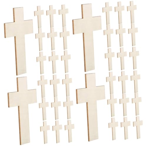 MAGICLULU 4 Sätze Kreuz In Grundfarbe Kindermalerei DIY Material Unvollendetes Kreuz Ausgeschnitten DIY Kreuz Hängendes Ornament Kreuze Zum Basteln Schablonen Zum 10 Stücke * 4 von MAGICLULU