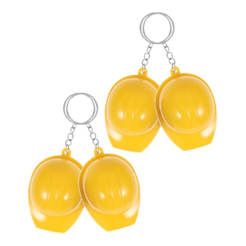 MAGICLULU 4 Stück Flaschenöffner Für Schutzhelme Ring Favorisieren Spule Schild Dosenöffner Kleiner Sicherheitshut Schlüsselanhänger Mini-schutzhelm Schlüsselband Kette Plastik Yellow von MAGICLULU