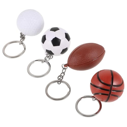 MAGICLULU 4 Stück Sportperiphere Baseball-schlüsselanhänger Schlüsselhalter Sportball Schlüsselanhänger Kombinationsschloss Taschenanhänger Fußball Schlüsselanhänger Spule Plastik von MAGICLULU