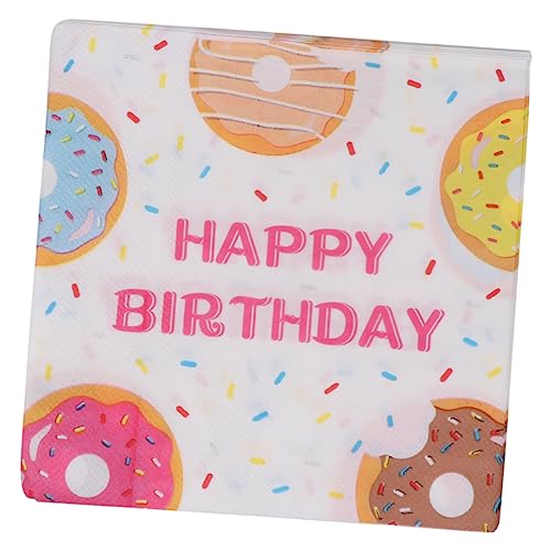 MAGICLULU 40 Blatt Little Bee Servietten Banner Geburtstagsbanner Bedruckte Geburtstagsservietten Happy Birthday Banner Happy First Birthday Banner Abendessen Servietten Party von MAGICLULU