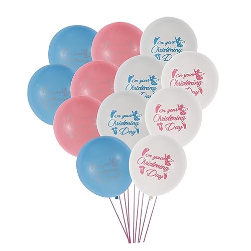 MAGICLULU 40St Ballon -Taufdekorationen blaues Partyzubehör für den Tauftag rosa Dekorationen geburt the birth verkleidung fensterdeko hellblaue blea taufe Emulsion Blue von MAGICLULU