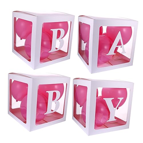 MAGICLULU 4er-box -ballon-box Tag Bausatz Party Ballongirlande Klare Luftballons Neonballons Ballonbogen-kit Streifen Favorisieren Pastellfarbene Luftballons Papier Rosa von MAGICLULU