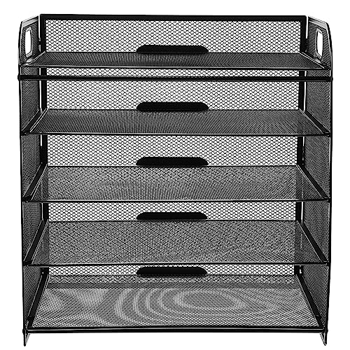 MAGICLULU 5 Ebenen Papier Briefablage Organizer Metall Briefablage Stapelbar Papier-Briefablage Büro Organizer Büro Schule von MAGICLULU