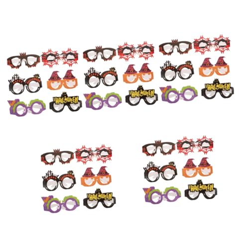 MAGICLULU 5 Sätze Halloween Brille Halloween Papierbrille Fledermaus Sonnenbrille Tür Halloween Papierbrille Halloween Brille Requisiten Partylichter Spinnennetz Brille Lustige 12 Stück * 5 von MAGICLULU