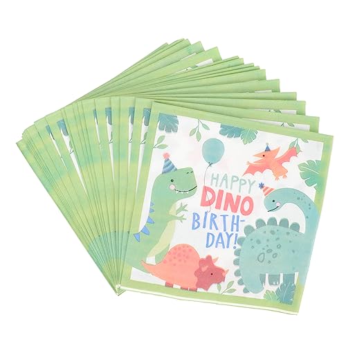 MAGICLULU 5 Sätze Serviette Einwegtücher Kinder Mitgebsel Kindergeburtstag Dinoz Paper Tig Pastell Dinosaurier Geschirrtücher Geburtstag Taschentuch Partydekoration Papier Green 40 Blatt * 5 von MAGICLULU