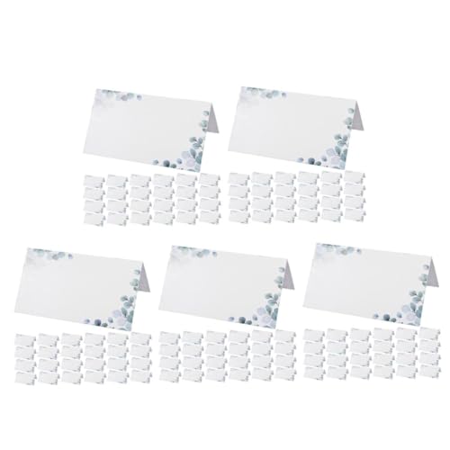 MAGICLULU 5 Sätze Sitzplatzkarte Namenskarte Für Die Hochzeit Platzkarten Für Empfangstische Geburtstagskarten Klappkarte Tischkarte Zur Hochzeit Leere Hochzeitsschilder Papier 50 Stück * 5 von MAGICLULU