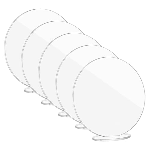 MAGICLULU 5 Sets Transparente Hochzeitstisch Schilder Aus Acryl Beschriften Sie Die Sitzkarten Broschürenhalter Ständer Leere Karten Hochzeitsschilder Tafelschilder Posterständer von MAGICLULU