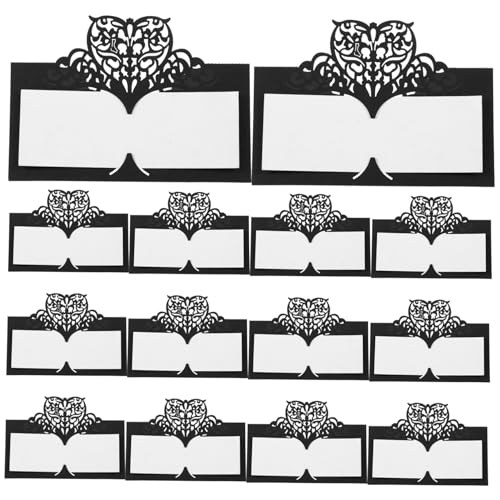 MAGICLULU 50 Stück Hochzeitstisch Platzkarten Faltbar Tischkarten Für Die Tischdekoration Namenskarte Für Den Empfang Leere Namenskarten Für Die Hochzeit Tischnummern Hochzeit Black Papier von MAGICLULU