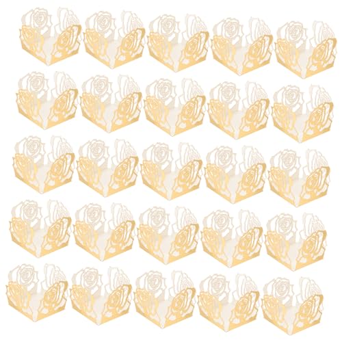 MAGICLULU 50 Stück Schokoladen Papier Halter Backförmchen Cupcake-halter Hafermilchschokolade Schokoladenbecher Bulk-schokolade Schnapsbecher Keksdosen Schokolade Verpackung Eiscreme Golden von MAGICLULU