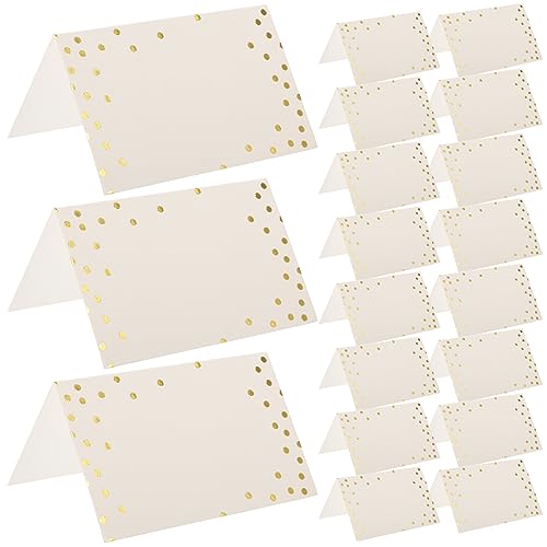 MAGICLULU 50 Stück Sitzplatzkarte Papier Teller Tischkarten Sitzkarten Punkt Platzkarten Essenskarten Für Buffettisch Zelte Nennen Signiert Karten Namenskarten Für Die Tischdekoration Golden von MAGICLULU