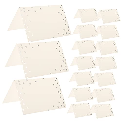 MAGICLULU 50 Stück Sitzplatzkarte Tischfotohalter Teller Tischkarten Platzkarten Für Den Tisch Tischnummernkarten Sitzplankarten Goldene Platten Namenskarten Für Bankette Silver Papier von MAGICLULU