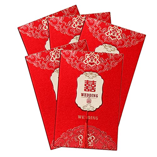 MAGICLULU 5St Hochzeits einladung chinesische hochzeitsdekorationen chinesische hochzeitsgeschenke die chinesen wedding invitations Einladungskarten für Aktivitäten Partyeinladungen Papier von MAGICLULU