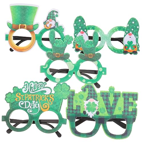 MAGICLULU 5st Gläser Neonbrille Party- Party Gefälligkeiten St. Partygeschenke Zum Patrick's Day Kleeblatt-brille Brillen Für Party St. Patrick's Day Brillenfassungen Plastik von MAGICLULU