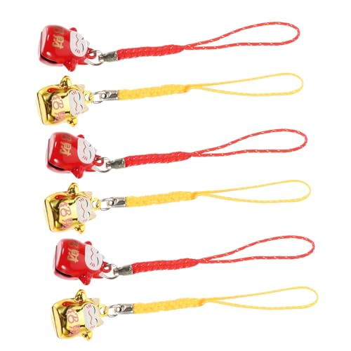 MAGICLULU 6 Stück Katzen Hängeanhänger Kette Handy Lanyard Auto Anhänger Medaillon Hängende Ornamente Hängedekoration Hängende Verzierung von MAGICLULU