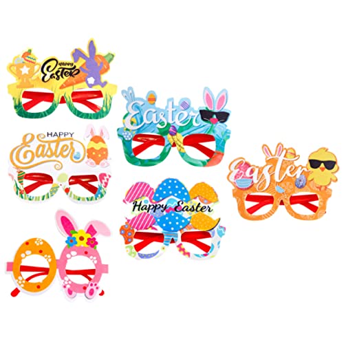 MAGICLULU 6St Ostern Brillengestell Sonnenbrille für die Osterparty Filz Glitzer lustige Brille Ostern Dekoration Easter Decoration Partybrille für Kinderbrille Mädchen Filzstoff von MAGICLULU