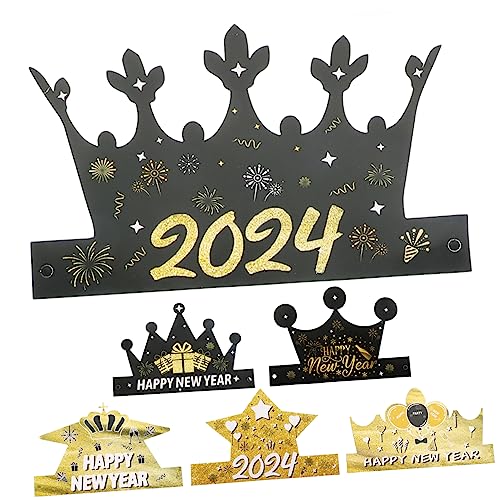 MAGICLULU 6St Partyhut aus Papier frohes neues jahr tiara neues jahr stirnband Jahr Dekoration Krone silvester party zubehör new year decoration frohes neues papierhut Neujahrsparty-Ornament von MAGICLULU