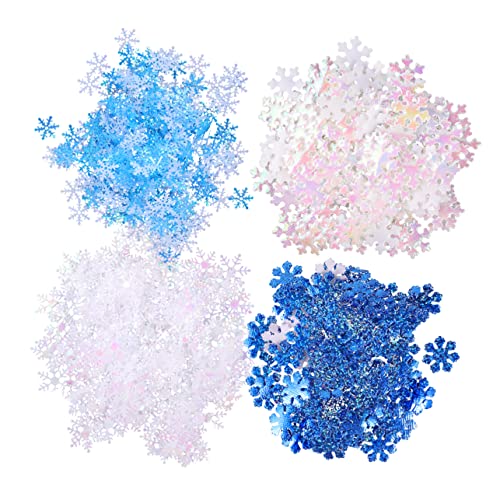 MAGICLULU 700 Stück Weihnachtsschneeflocken Glitzerndes Schneeflockenkonfetti Weihnachtliche Tischstreusel Schneeflockenkonfetti Zum Basteln Weihnachtstisch Konfetti Hochzeitskonfetti Winter von MAGICLULU