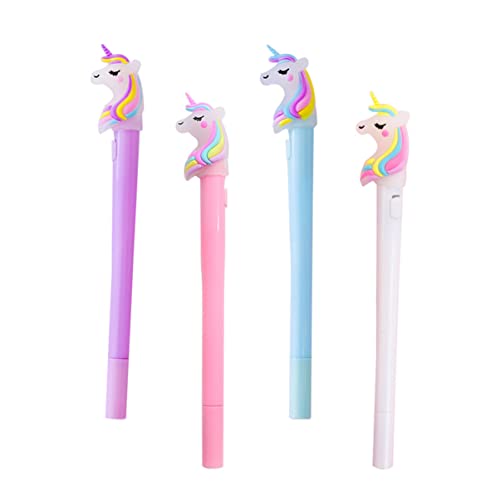 MAGICLULU 8 Stk Einhorn Lichtstift Blinkender Einhornstift Stift Für Schüler Einhorn-kugelschreiber Einhorn-glitzerstift Die Bürogeschenke Gel Stift Mit Lichtern Schüttgut Kieselgel Student von MAGICLULU