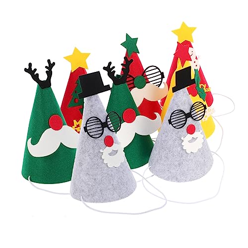 MAGICLULU 8 Stück Weihnachtsmütze Leuchtende Hüte Cartoon-hut-dekoration Weihnachtsstirnbänder Für Erwachsene Puppenhüte Weihnachtsdekoration Cupcake-topper Mit Blues-hinweisen Gefühlt von MAGICLULU