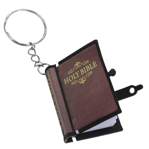 MAGICLULU 8 Teiliger Bibel Schlüsselanhänger Kleiner Schlüsselanhänger Mit Der Heiligen Bibel Mini Vers Ketten Kleine Bibeln Schlüsselanhänger Die Bibel Medaille Bibel Tabs Taschen von MAGICLULU