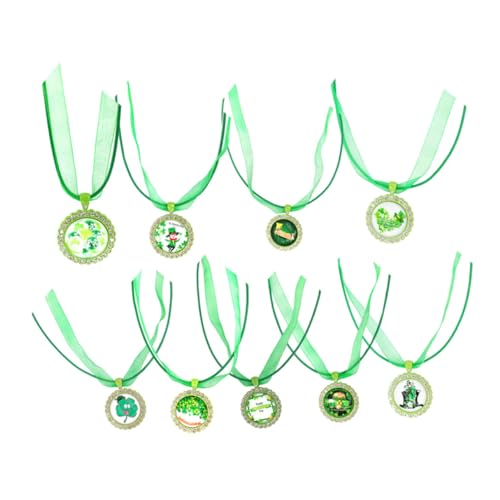 MAGICLULU 9st Halskette Für Vergoldete Halskette Armbänder Schmuck Dekorationen Bausatz Charme Reize Halskette Halsanhänger St. Patricks Day Halskette Pu-seil Green von MAGICLULU