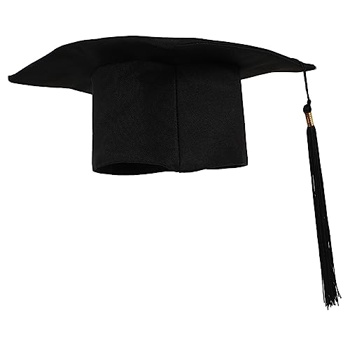 MAGICLULU Abschluss Junggesellen Hut Requisiten Promotionskappen Kappen 2022 Schwarze Graduiertenmütze Doktorhut Abschlusskappe Und -kleid Abschlusshüte Matte Abschlusskappen Polyester Black von MAGICLULU