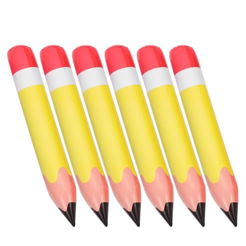 MAGICLULU Aufblasbarer Bleistift 6 Stück Riesiger Großer Aufblasbarer Ballon Halloween-Jumbo-Bleistift-Requisite Abschluss-Aufblasstift Aufblasen Buntstifte Ballon Schulanfang von MAGICLULU