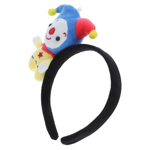 MAGICLULU Clown-stirnband Regenbogen-stirnband Clown-kostüm Clown Perücke Clownhüte Mützen Clown-zubehör Plüsch-kopfbedeckung Kreatives Clown-haarband Süßes Clownkostüm Stoff von MAGICLULU