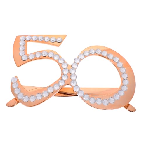 MAGICLULU Digitale Geburtstagsbrille Neuheit-Sonnenbrille Zum Geburtstag Neuartige Sonnenbrille Lustige Sonnenbrille Beleuchtete Brille Für Erwachsene Geburtstagskrone Rose Gold Plastik von MAGICLULU