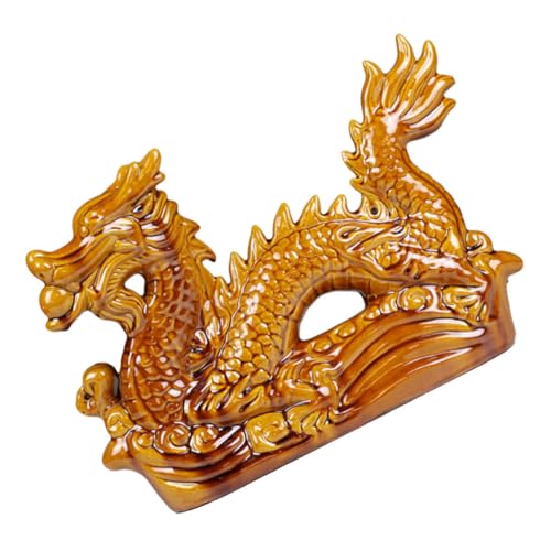 MAGICLULU Drachenornamente aus Keramik Plüsch Statue chinesische Drachenfigur Karikatur drachenfiguren Keramik Drachenfigur Dekoration Tisch-Drachen-Ornament Chinesische Drachendekore von MAGICLULU