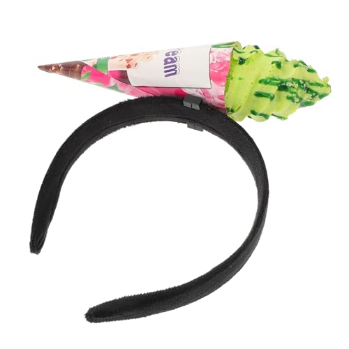 MAGICLULU Eis-stirnband Neuheits-stirnband Neuheit Hut Beläge Seltsamer Hut Lustiger Essenshut Essen-kopfbedeckung Festivalhut Eiscreme-partyhüte Make-up-stirnbänder Für Frauen Stoff Green von MAGICLULU