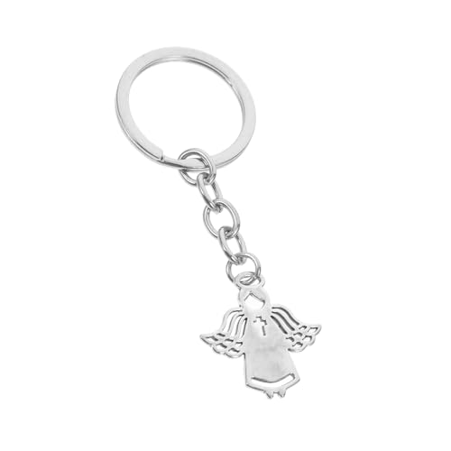 MAGICLULU Engel Schlüsselanhänger Feenflügel Engelsflügel Schlüsselanhänger Engel Charm Schlüsselanhänger Engel Partygeschenke Kuchendeckel Engel Schlüsselhalter Silver Zinklegierung von MAGICLULU