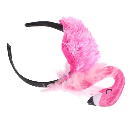 MAGICLULU Flamingo Stirnband Rosa Stirnbänder Halloween Stirnband Dampfreiniger Flamingo Kopfbedeckung Flamingo Kostüm Chenille Flamingos Partyhut Stirnband Luau Flamingo von MAGICLULU