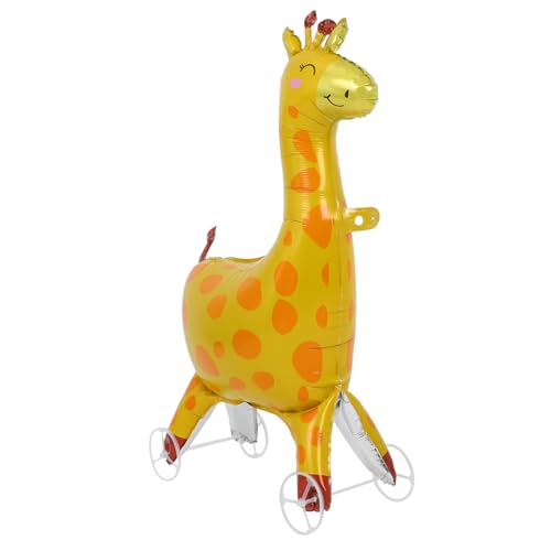 MAGICLULU Giraffenballon Geburtstag Luftballons Aufblasbare Tiere Geburtstagsdekorationen Dschungel Dekorationen Folienballons Mit Animal-print Ballon Tierballons Yellow Aluminiumfolie von MAGICLULU