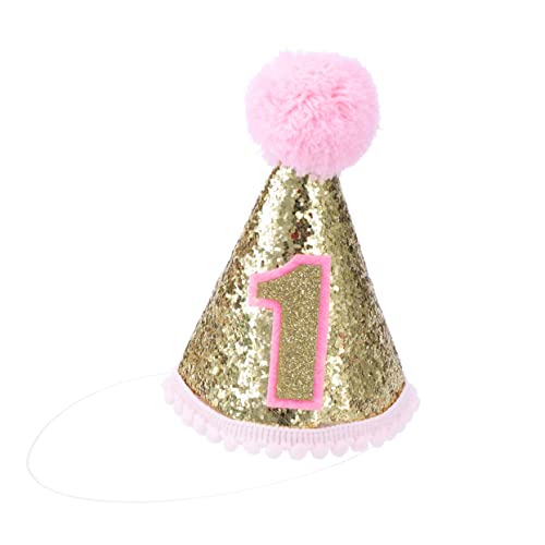 MAGICLULU Glitzernder Partyhut Für Den 1 Geburtstag Verstellbarer Geburtstagscone Hut Für ädchen Partyzubehör Für Kinderfeiern Und Festlichkeiten von MAGICLULU