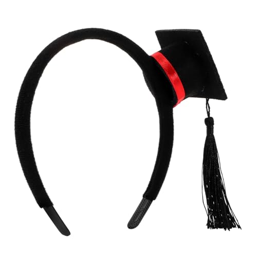 MAGICLULU Graduierungskappen-stirnband Abschlusskostüm-accessoire Party-stirnbänder Für Erwachsene Abschlusskappe Abschluss Stirnband Junggesellenmütze Stirnband Kappe Rot Plüschstoffe von MAGICLULU