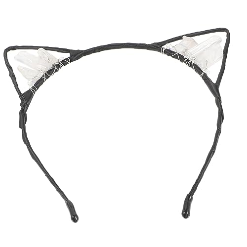 MAGICLULU Haarschmuck für Katzenohren Katzenauge Haarnadel-Stirnband Katzenmaske Katzenohren Haarreif Tierohren Haarband Zubehör für Katzenkostüme Tierohr-Stirnbänder für Frauen Kristall von MAGICLULU