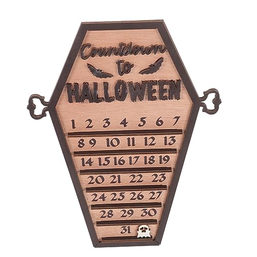 MAGICLULU Halloween- Desktop-kalender Halloween-tischdekorationen Adventskalender Der Hartgesottene-adventskalender Halloween-adventskalender Adventskalender 2023 Tür Holz von MAGICLULU