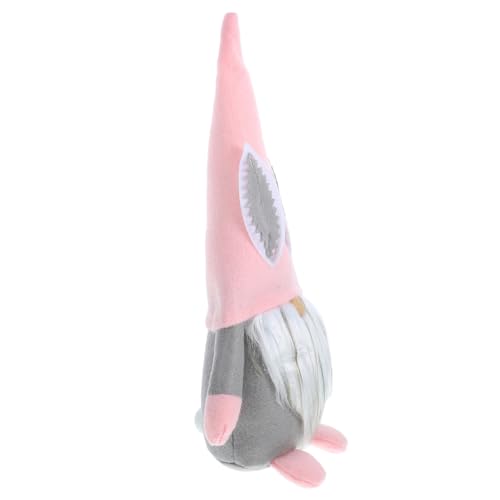 MAGICLULU Hase Zwerg Stoffhase Zwergpuppe Osterdeko Osterornamente Tischzwergpuppe Zwergenpuppe Ornamente Osterhase Zwerge Osterzwerghase Plüschstoffe Rosa von MAGICLULU