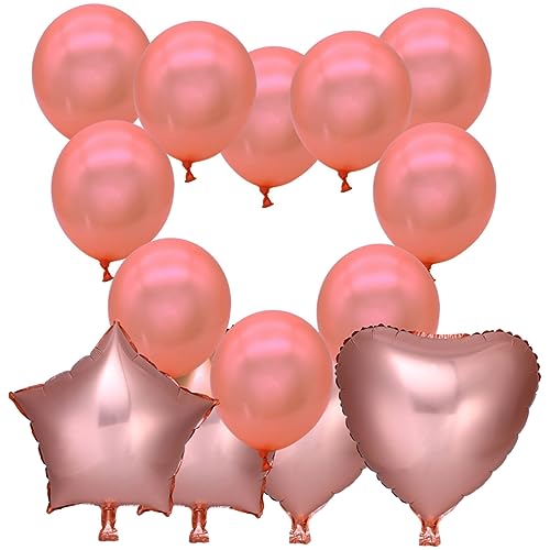 MAGICLULU Herz Und Sternform Folienballons Roségold Romantische Hochzeits Und Verlobungsdekoration Herzballons Sternballons Und von MAGICLULU