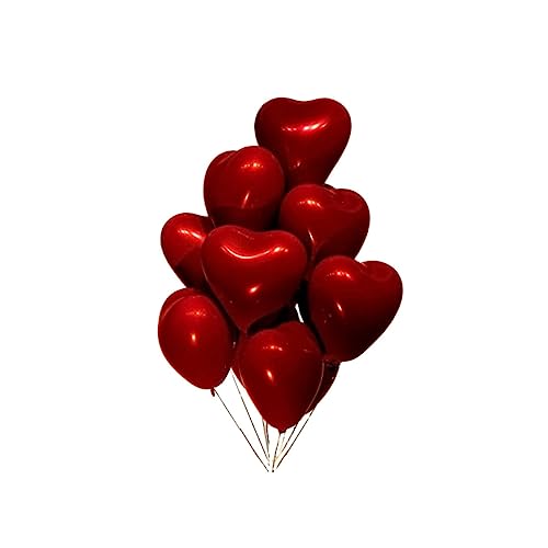 MAGICLULU Herzform Luftballons Rot Doppeldeck Luftballons Für Romantische Dekorationen Partyzubehör Für Hochzeit Valentinstag Und Feiern von MAGICLULU