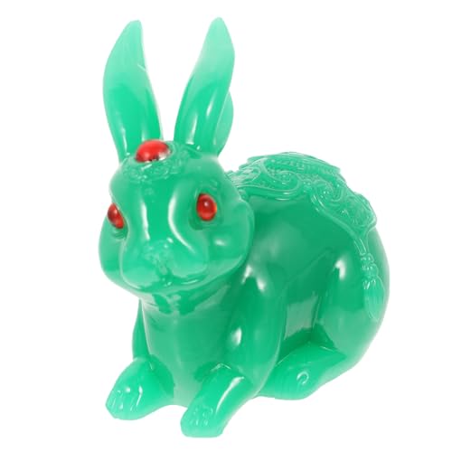 MAGICLULU Jade-Kaninchen-Ornament Figur Hase Tiere Geburtstag Kuchen Ostern zu Ostern 0stergeschenke wohnzimmerdeko -Accessoire dekorative Osterverzierung Harz Green von MAGICLULU