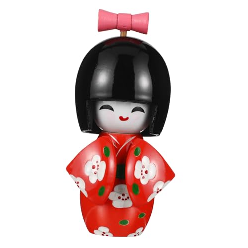 MAGICLULU Kimono-Puppenschmuck Zubehör für Puppenhäuser Puppenhausmenschen kleine Puppen Figur Puppenhauszubehör Japanisches asiatische Puppen Hinamatsuri-Puppen Birke rot von MAGICLULU