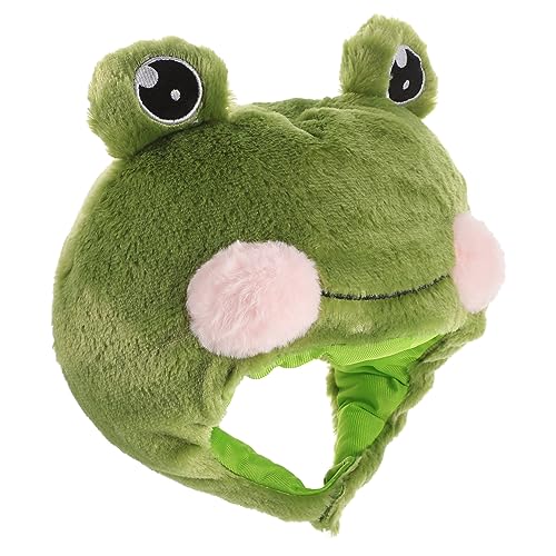 MAGICLULU Kopfbedeckung tiermütze eine tierische bescherung die hatd hats Kostümzubehör Hüte ausgestopft tragen Kappe Kröte Froschmütze für Erwachsene Cartoon-Frosch-Hut Frosch Kostüm Plüsch von MAGICLULU