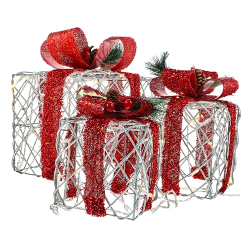 MAGICLULU Kreative Weihnachts Lichterkette Mit 3 Geschenkboxen Dekorative Atmosphärenbeleuchtung Für Innen Und Außen Ideal Für Weihnachtsbaum Und Festliche Dekoration Warmweiß Und von MAGICLULU