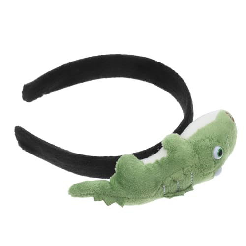 MAGICLULU Krokodil-puppenanhänger Outdoor-requisiten Goldener Griff Plüschspielzeugarmbänder Erwachsener Stirnband Gefüllte Pfeife Neuheits-stirnband Alligatorhut Haar Stirnband Pp Baumwolle von MAGICLULU